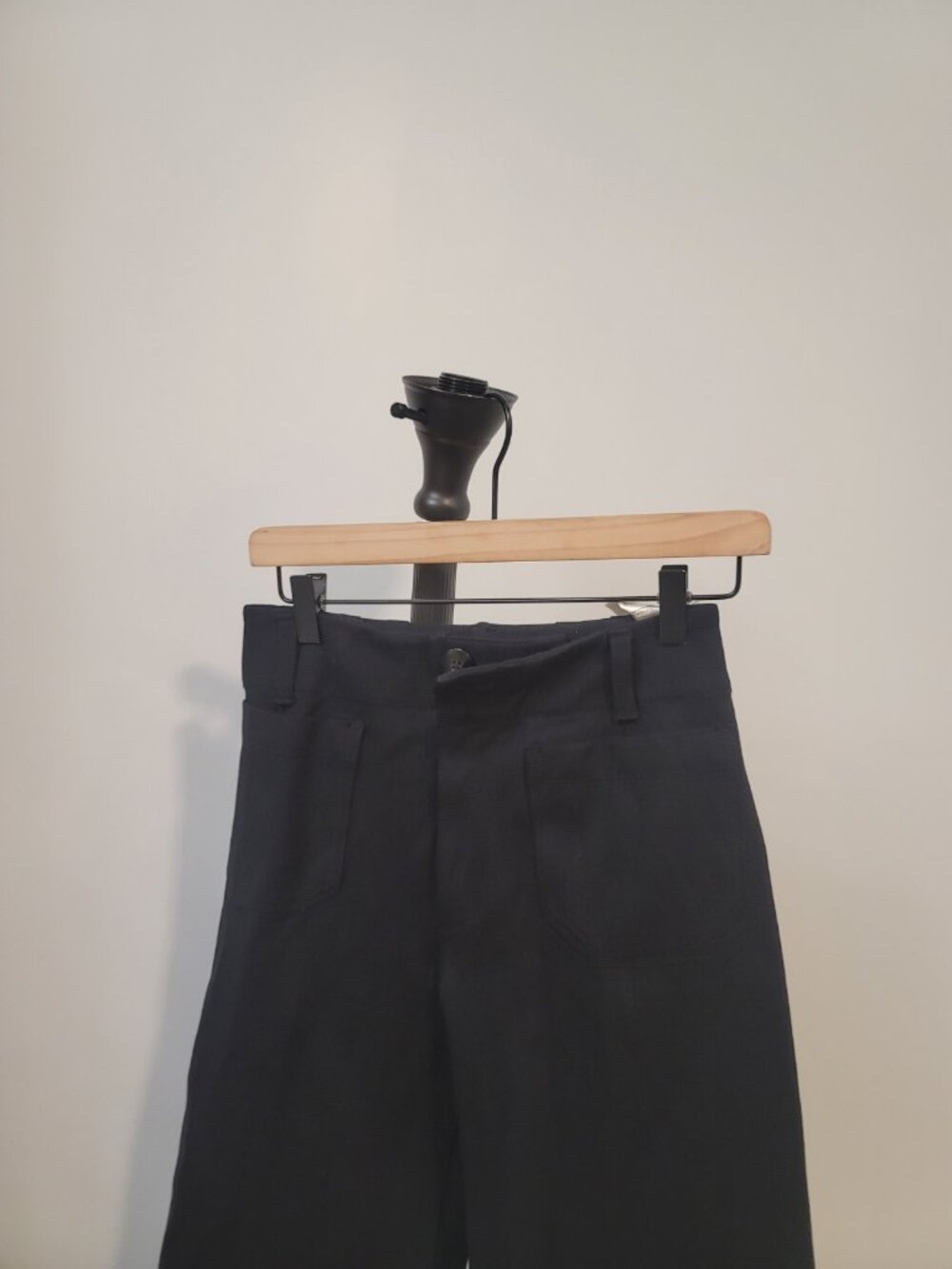 Maeve Anthropologie The Colette Wide Leg Pants Black High Rise Cropped 26 - Picture 3 of 8
